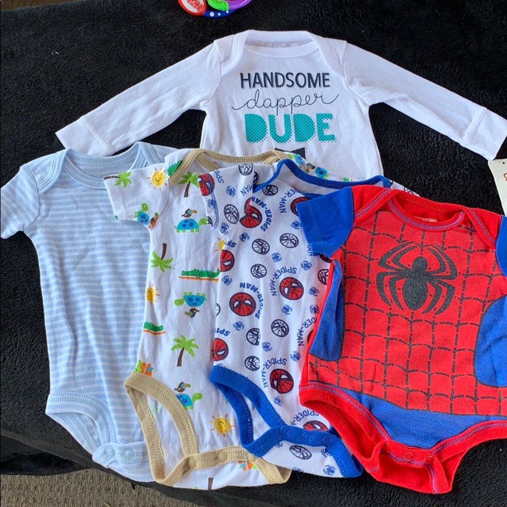 Bundle of 5 Newborn boy onesies
